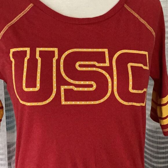 USC Southern California Trojans Apparel T-Shirt W/ Rhinestones Women’s Large - Picture 3 of 6